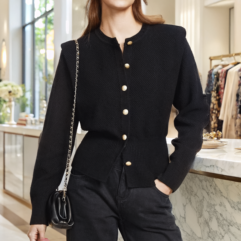 Classic Black Knitted Cardigan